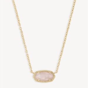 Kendra Scott Elisa Gold Pendant Necklace in Rose Quartz